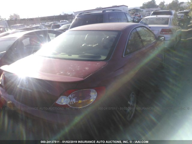 2T1CE22PX2C017448 - 2002 TOYOTA CAMRY SOLARA SE RED photo 4