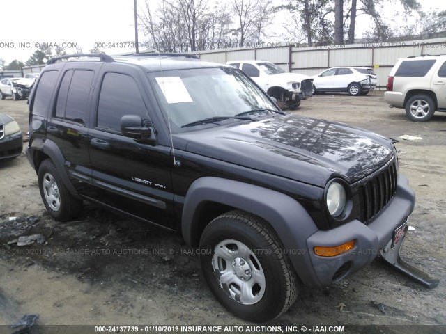 1J4GL48K33W627838 - 2003 JEEP LIBERTY SPORT/FREEDOM BLACK photo 1