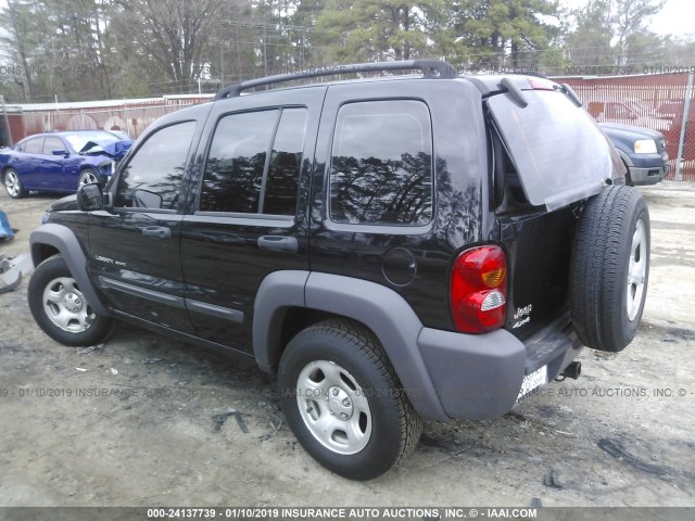 1J4GL48K33W627838 - 2003 JEEP LIBERTY SPORT/FREEDOM BLACK photo 3