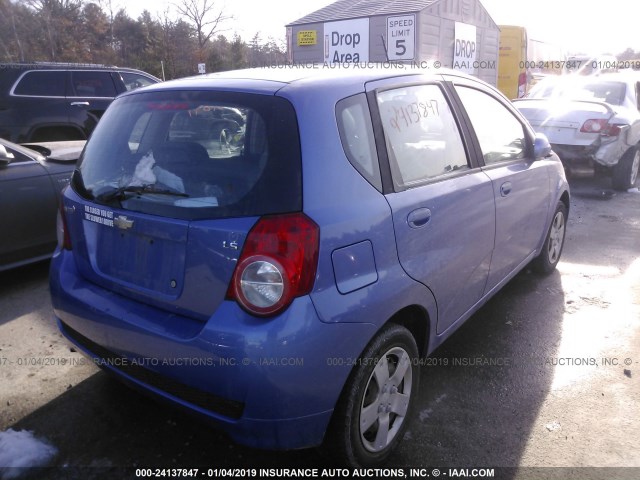 KL1TD66E59B622027 - 2009 CHEVROLET AVEO LS/LT BLUE photo 4
