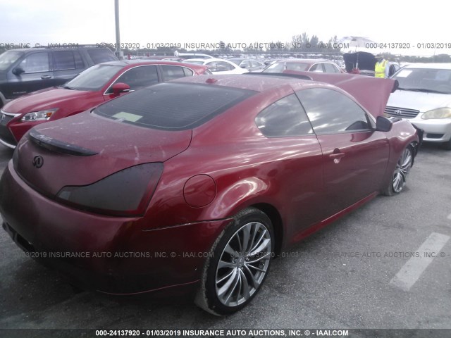 JN1CV6EL0EM130643 - 2014 INFINITI Q60 JOURNEY/IPL RED photo 4