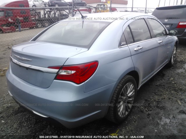 1C3CCBCB8CN284311 - 2012 CHRYSLER 200 LIMITED BLUE photo 4