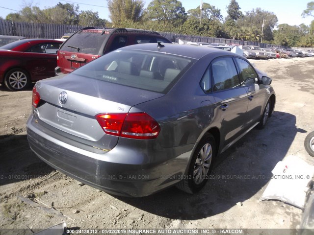 1VWAT7A30EC082215 - 2014 VOLKSWAGEN PASSAT S GRAY photo 4