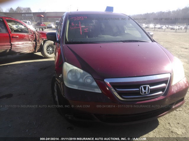 5FNRL38296B061847 - 2006 HONDA ODYSSEY LX BURGUNDY photo 1