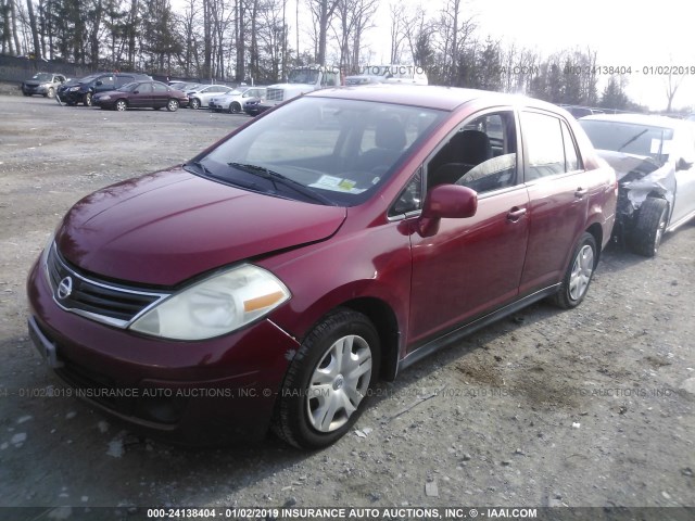 3N1BC1AP7BL465787 - 2011 NISSAN VERSA S/SL RED photo 2