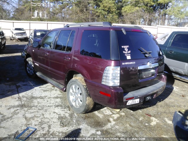 4M2EU37E07UJ14610 - 2007 MERCURY MOUNTAINEER LUXURY MAROON photo 3