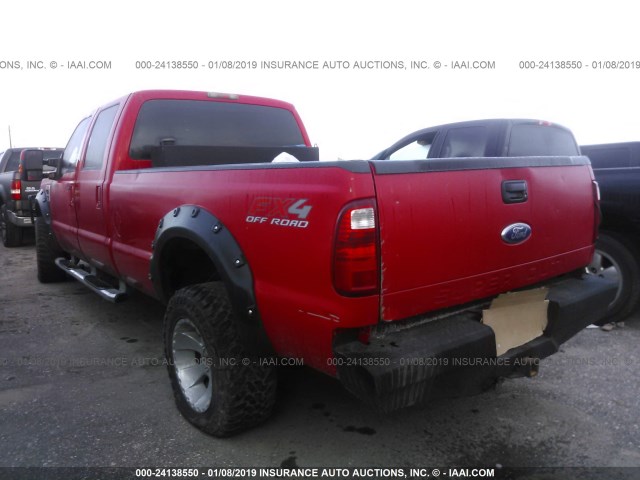 1FTWW31R68EC20765 - 2008 FORD F350 SRW SUPER DUTY RED photo 3