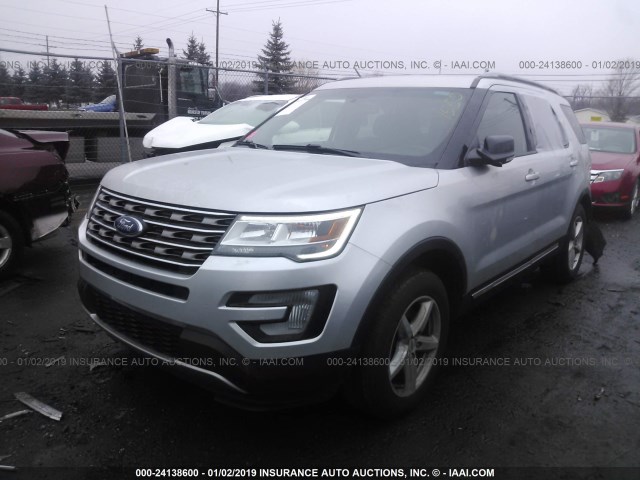 1FM5K8D85GGC41550 - 2016 FORD EXPLORER XLT SILVER photo 2