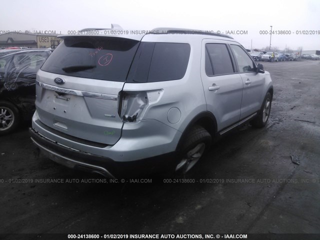 1FM5K8D85GGC41550 - 2016 FORD EXPLORER XLT SILVER photo 4