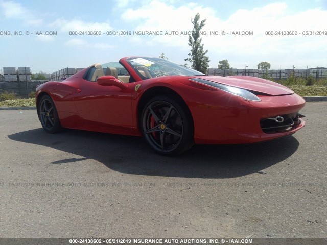 ZFF68NHA5D0190723 - 2013 FERRARI 458 SPIDER RED photo 1