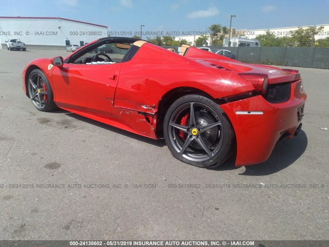 ZFF68NHA5D0190723 - 2013 FERRARI 458 SPIDER RED photo 3