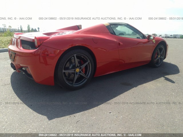 ZFF68NHA5D0190723 - 2013 FERRARI 458 SPIDER RED photo 4