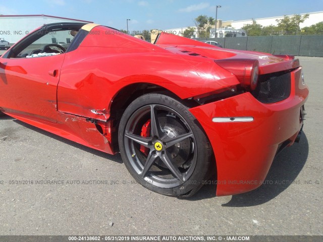 ZFF68NHA5D0190723 - 2013 FERRARI 458 SPIDER RED photo 6