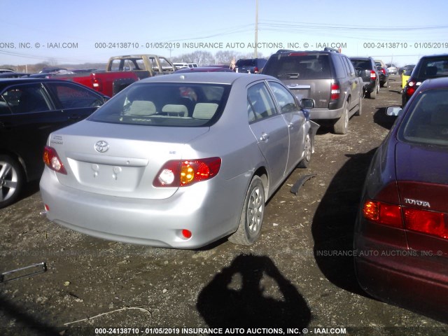 JTDBL40E699052745 - 2009 TOYOTA COROLLA LE/XLE SILVER photo 4