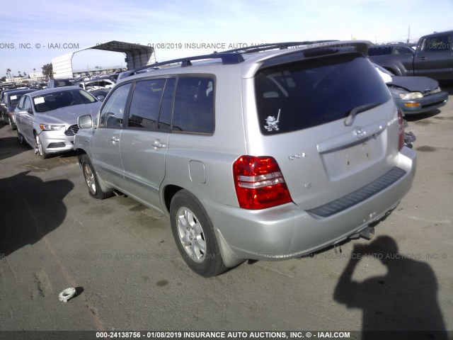 JTEGF21A030116296 - 2003 TOYOTA HIGHLANDER LIMITED SILVER photo 3