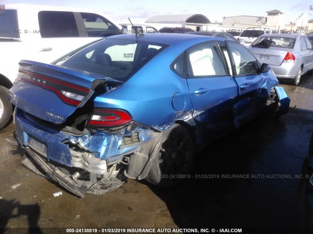 1C3CDFBB7FD391396 - 2015 DODGE DART SXT BLUE photo 4