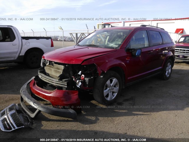 3C4PDCBG0CT257150 - 2012 DODGE JOURNEY SXT RED photo 2