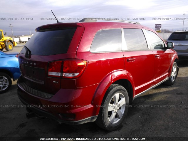 3C4PDCBG0CT257150 - 2012 DODGE JOURNEY SXT RED photo 4