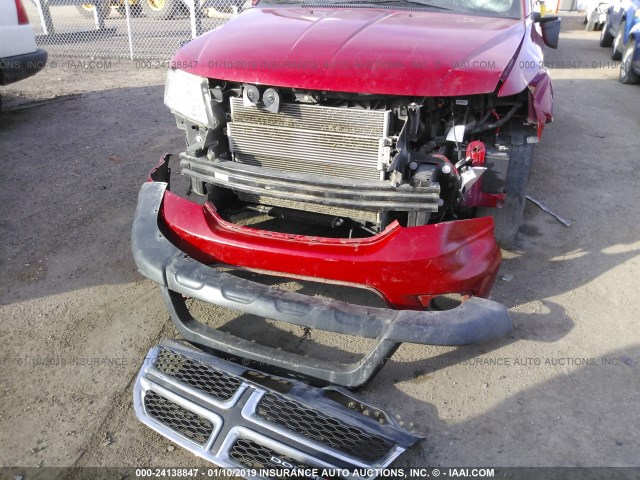 3C4PDCBG0CT257150 - 2012 DODGE JOURNEY SXT RED photo 6