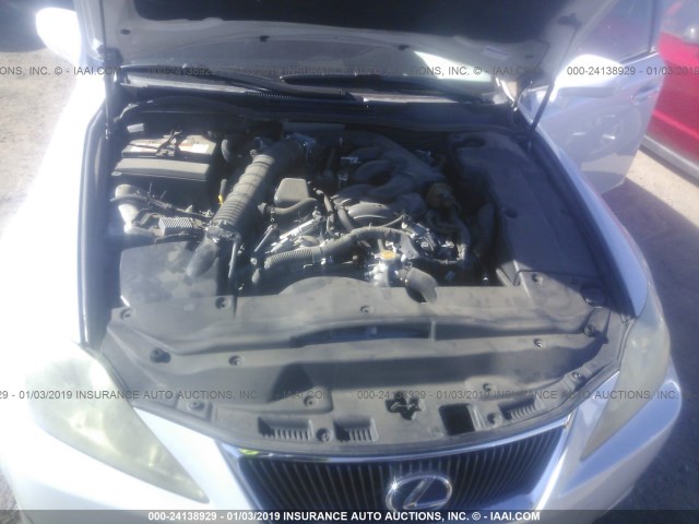 JTHBK262562014415 - 2006 LEXUS IS 250 Սպիտակ լուսանկար 10