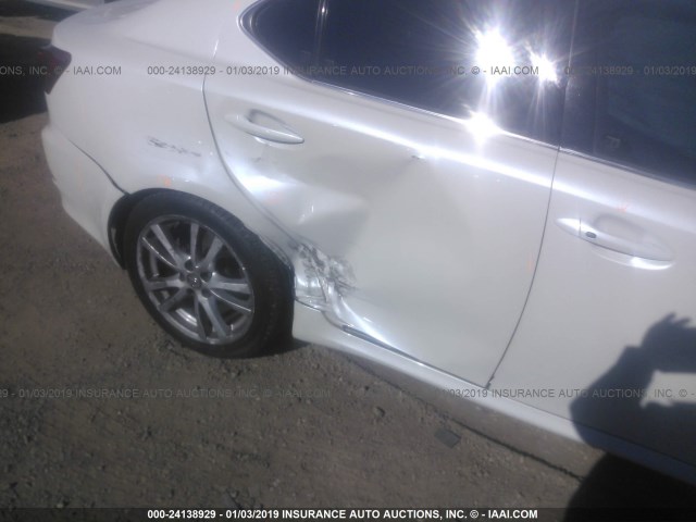 JTHBK262562014415 - 2006 LEXUS IS 250 Սպիտակ լուսանկար 6