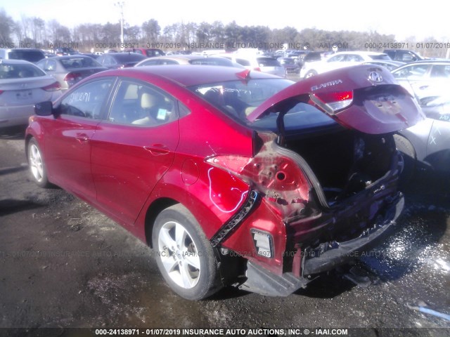 5NPDH4AE5DH450926 - 2013 HYUNDAI ELANTRA GLS/LIMITED RED photo 3