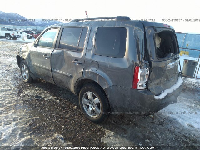 5FNYF4H70BB061234 - 2011 HONDA PILOT EXLN GRAY photo 3