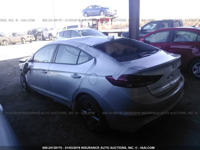 5NPD84LF4HH090530 - 2017 HYUNDAI ELANTRA SE/VALUE/LIMITED SILVER photo 3