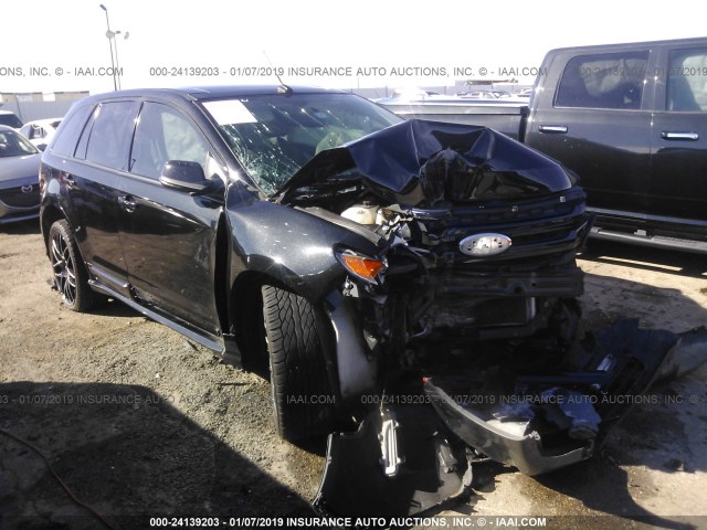 2FMDK3AK8DBE37449 - 2013 FORD EDGE SPORT BLACK photo 1