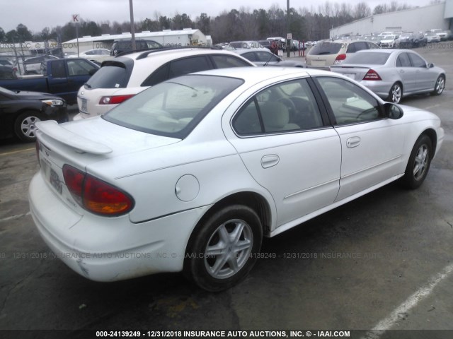 1G3NL52F24C239629 - 2004 OLDSMOBILE ALERO GL WHITE photo 4