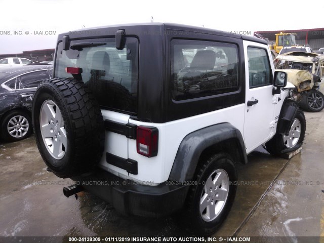 1C4AJWAG4CL128616 - 2012 JEEP WRANGLER SPORT WHITE photo 4