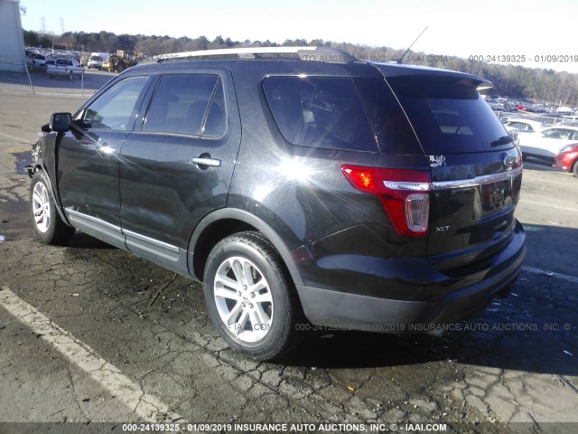 1FM5K7D83FGA00966 - 2015 FORD EXPLORER XLT BLACK photo 3