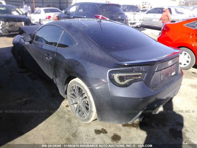 JF1ZNAA18D2708261 - 2013 TOYOTA SCION FR-S GRAY photo 3