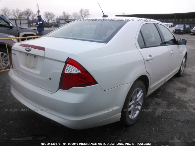 3FAHP0GA3CR380250 - 2012 FORD FUSION S WHITE photo 4