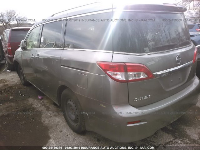 JN8AE2KP6C9047355 - 2012 NISSAN QUEST S/SV/SL/LE GRAY photo 3