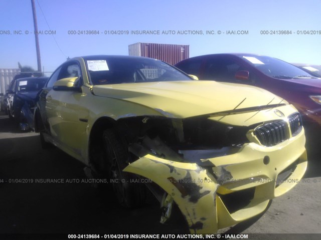 WBS3R9C3XHA014452 - 2017 BMW M4 YELLOW photo 1