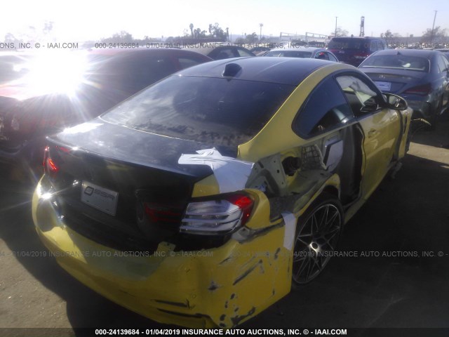 WBS3R9C3XHA014452 - 2017 BMW M4 YELLOW photo 4