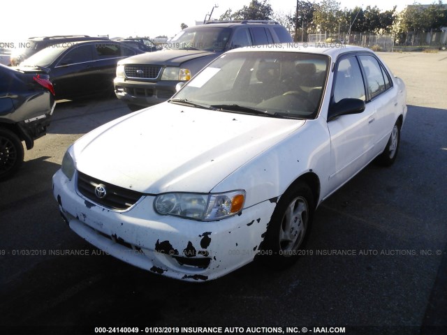 1NXBR12E61Z457236 - 2001 TOYOTA COROLLA CE/LE/S WHITE photo 2