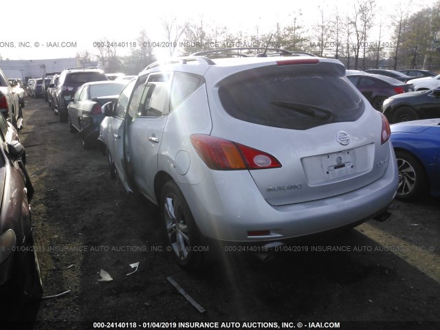 JN8AZ18WX9W136675 - 2009 NISSAN MURANO S/SL/LE SILVER photo 3