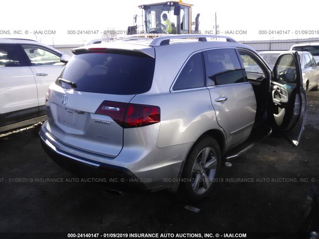2HNYD2H45DH503223 - 2013 ACURA MDX TECHNOLOGY SILVER photo 4