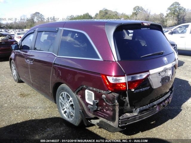 5FNRL5H61DB049624 - 2013 HONDA ODYSSEY EXL MAROON photo 3