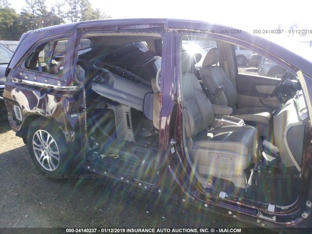 5FNRL5H61DB049624 - 2013 HONDA ODYSSEY EXL MAROON photo 6