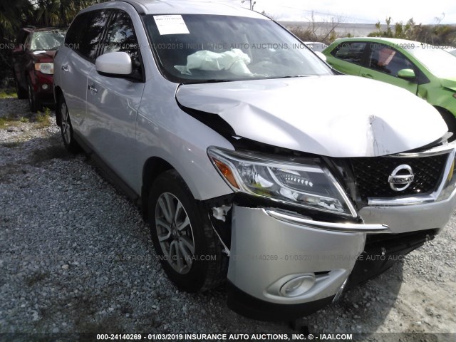 5N1AR2MN2EC724172 - 2014 NISSAN PATHFINDER S/SV/SL/PLATINUM SILVER photo 1