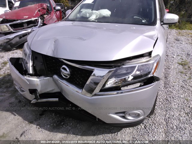 5N1AR2MN2EC724172 - 2014 NISSAN PATHFINDER S/SV/SL/PLATINUM SILVER photo 6