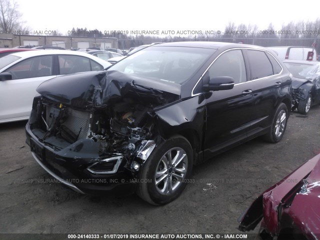 2FMTK4J91FBB63433 - 2015 FORD EDGE SEL BLACK photo 2