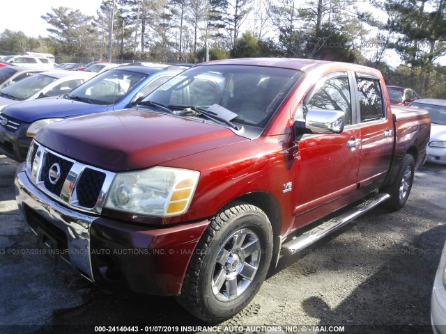 1N6AA07A24N532081 - 2004 NISSAN TITAN RED photo 2