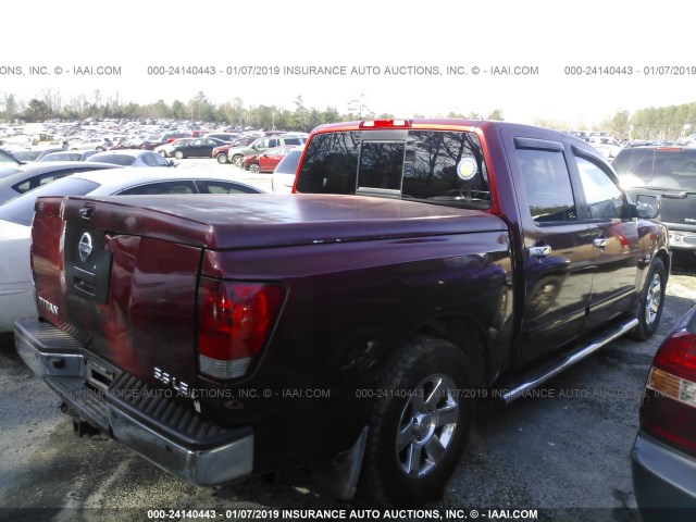 1N6AA07A24N532081 - 2004 NISSAN TITAN RED photo 4