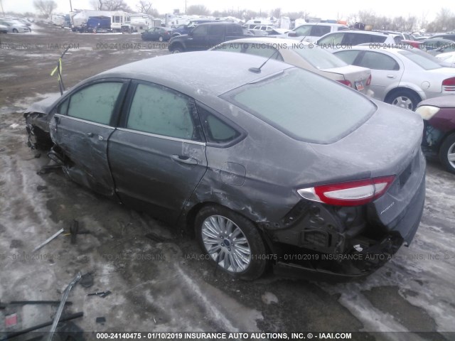 3FA6P0LU6DR370885 - 2013 FORD FUSION SE HYBRID GRAY photo 3