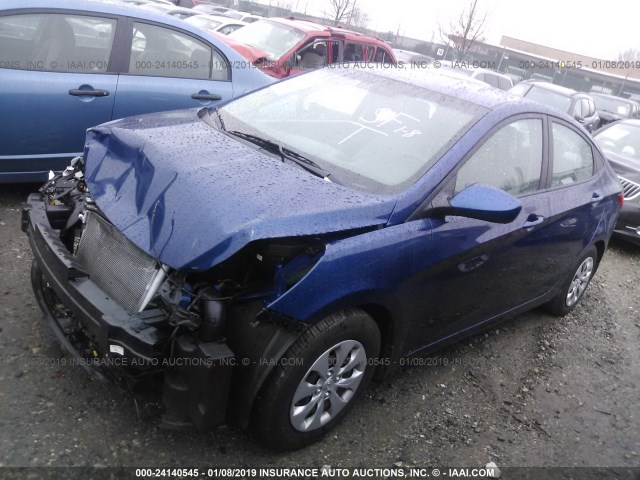 KMHCT4AE6GU161540 - 2016 HYUNDAI ACCENT SE BLUE photo 2