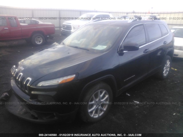 1C4PJLCS6EW267013 - 2014 JEEP CHEROKEE LATITUDE BLACK photo 2